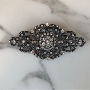 Silver Brooch with Rhinestones